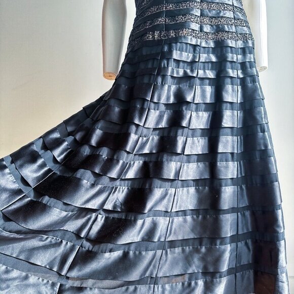 Victor & Delano Black Fit and Flare Beaded Strapless Cocktail Dress 8 - Picture 6 of 11